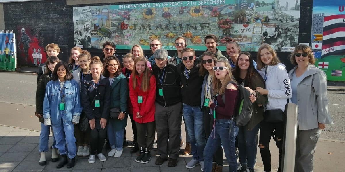 One of our Belfast Group Tours at the International Peace Wall in Belfast