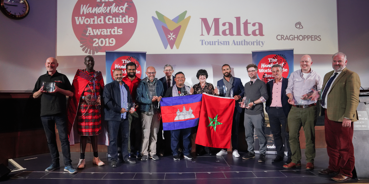 Paul Donzo Donnelly at the Wanderlust World Guide Awards in 2019