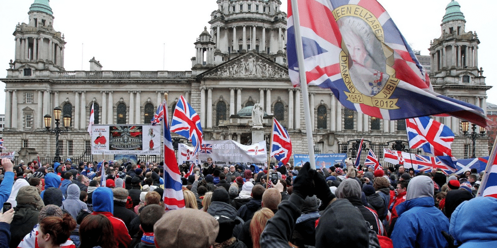 Loyalist demonstration at Belfast City Hall