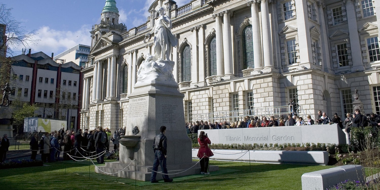 The opening ceremony of the Titanic Memorial Garden on the centenary of the sinking in 2012