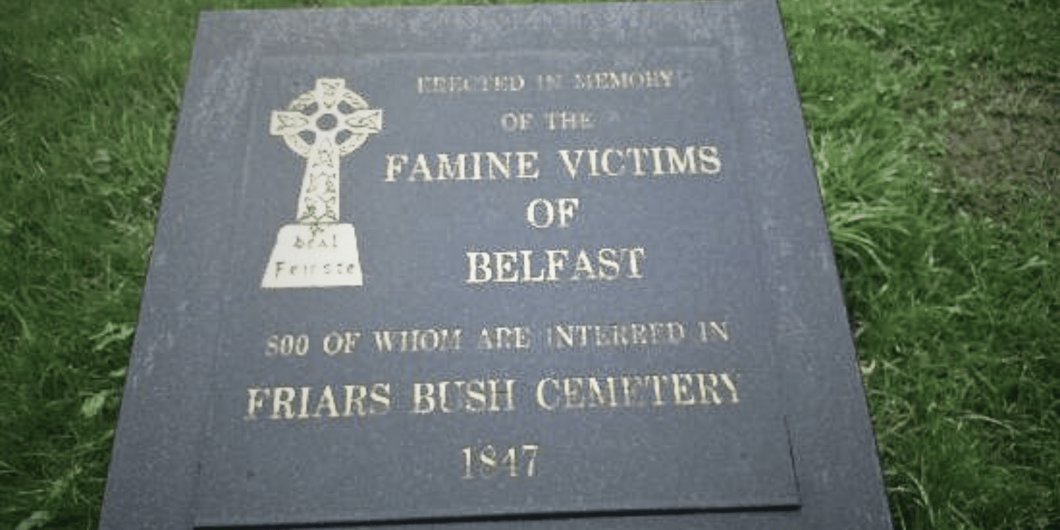 Belfast famine victims memorial at Friar's Bush cemetery